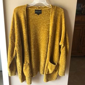 Chenille mustard cardigan